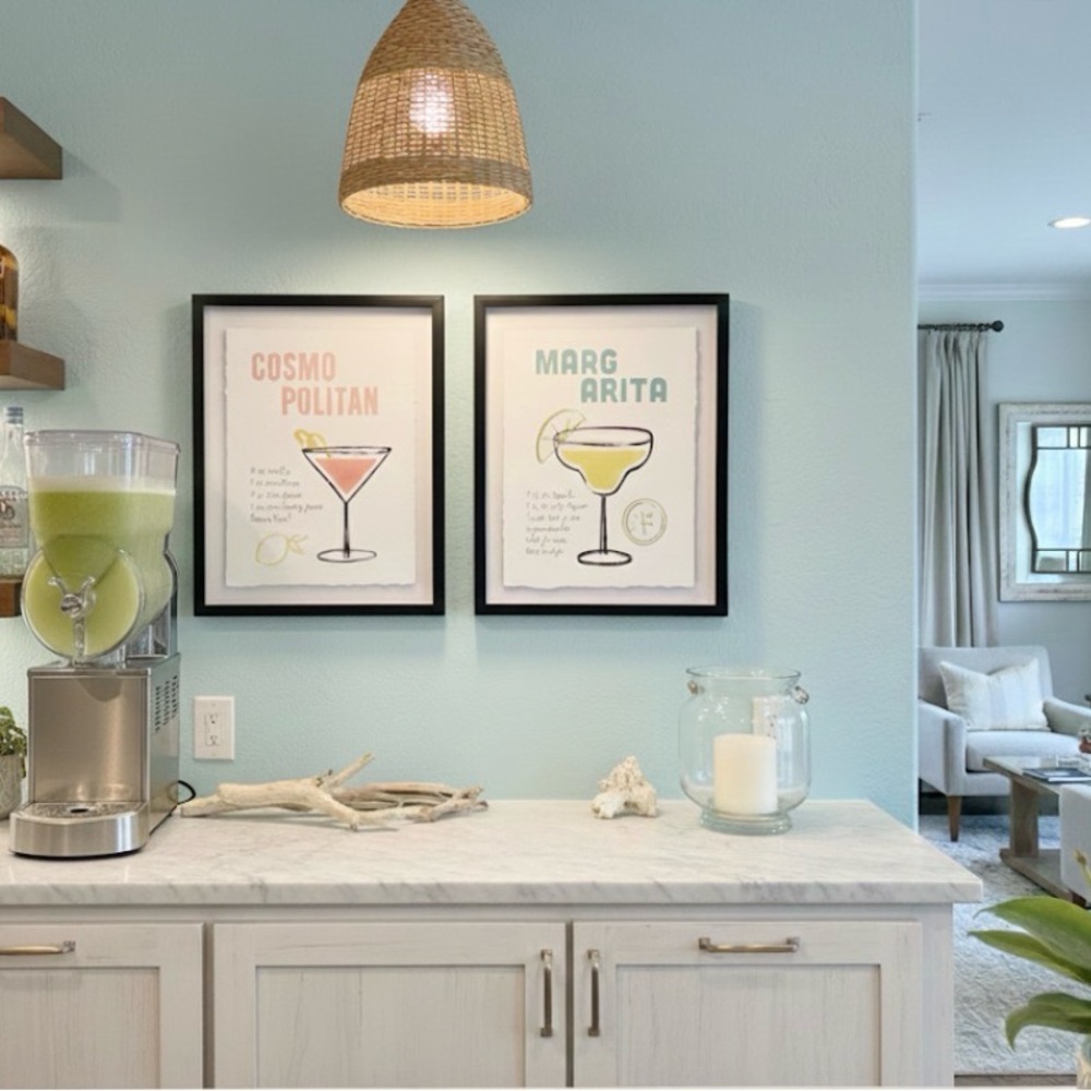 🍹Cosmos & Margaritas - 🔲 Framed Cocktail Recipe Wall Art Set (2) 🍸